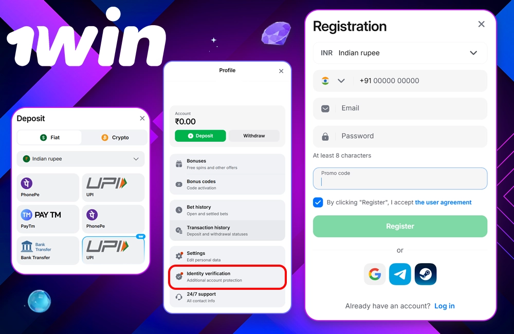 Start Betting at 1win India